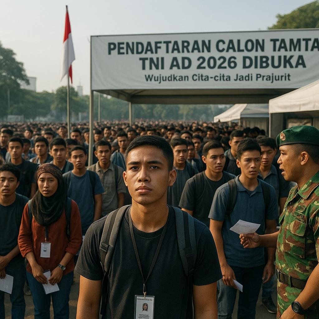 Pendaftaran Calon Tamtama TNI AD 2026 Dibuka, Ribuan Pemuda Antusias Wujudkan Cita-cita Jadi Prajurit
