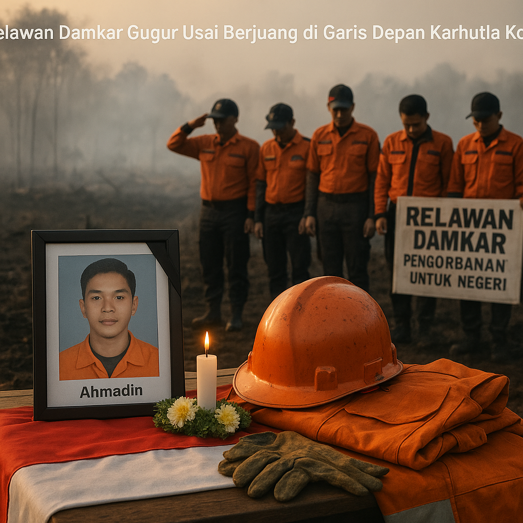 Relawan Damkar Gugur Usai Berjuang di Garis Depan Karhutla Kobar