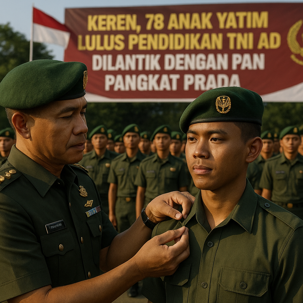 Keren, 78 Anak Yatim Lulus Pendidikan TNI AD, Dilantik dengan Pangkat Prada