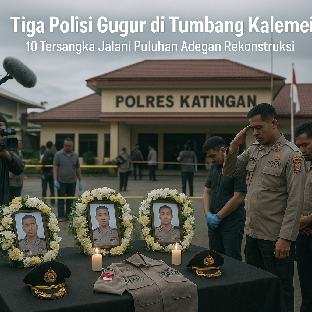Tiga Polisi Gugur di Tumbang Kalemei, 10 Tersangka Jalani Puluhan Adegan Rekonstruksi