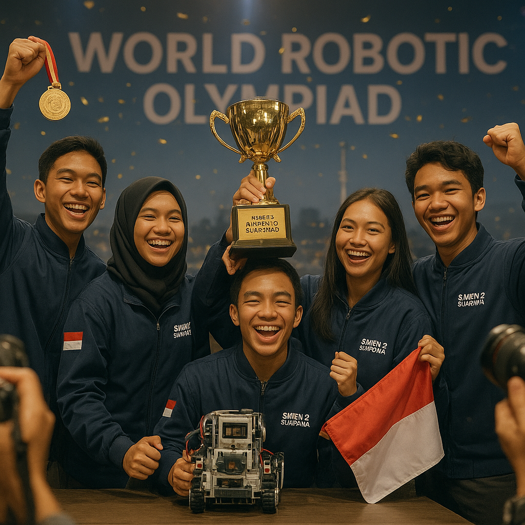 Prestasi Membanggakan! Tim Robotik Indonesia dari SMKN 2 Surabaya Raih Medali Emas di World Robotic Olympiad