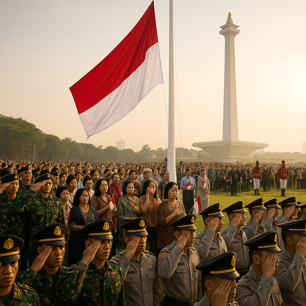 Upacara HUT RI ke-81: Detik-Detik Proklamasi di Monas Diikuti Ratusan Prajurit dan Masyarakat