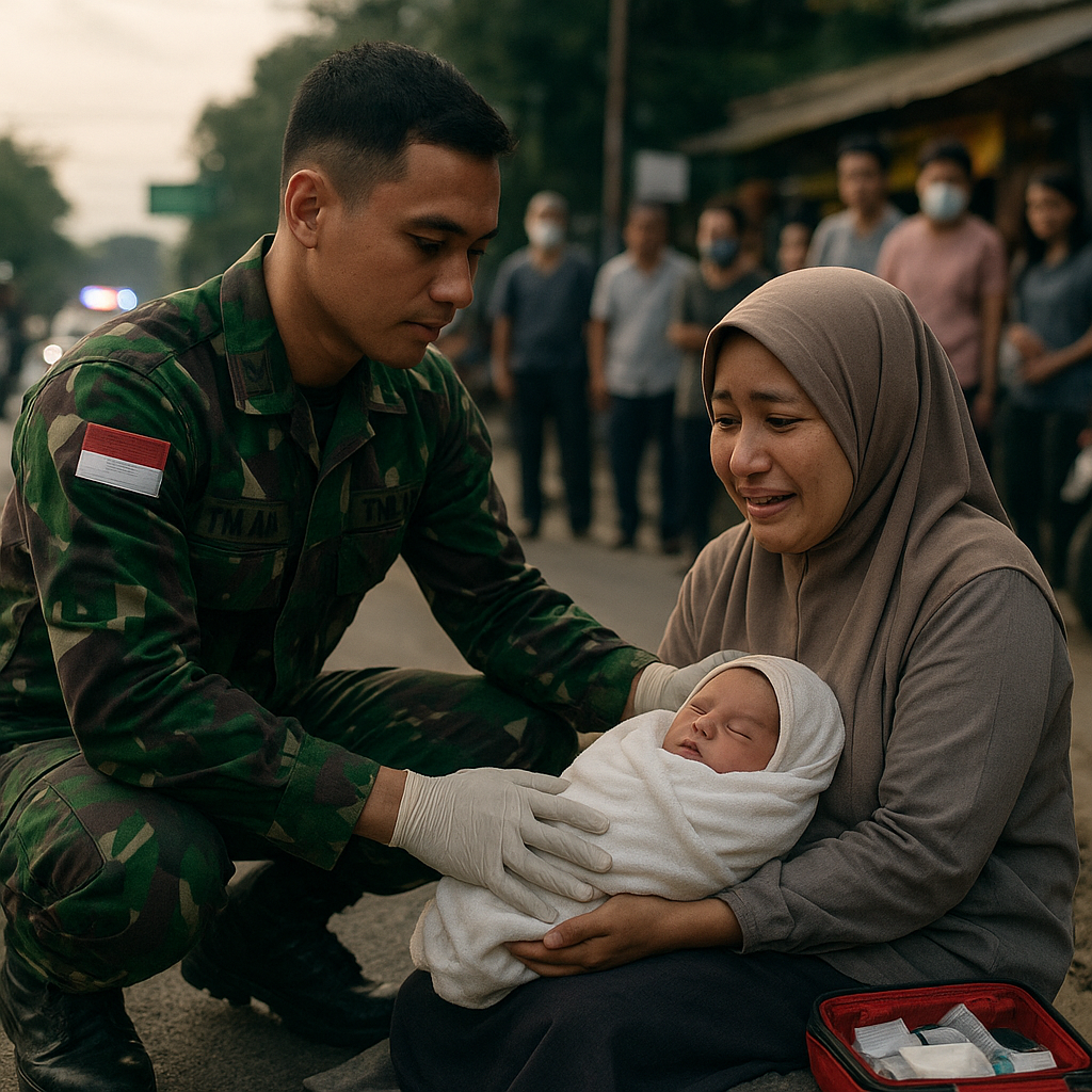 Kisah Haru Prajurit TNI Bantu Ibu Melahirkan di Pinggir Jalan, Bayi Selamat