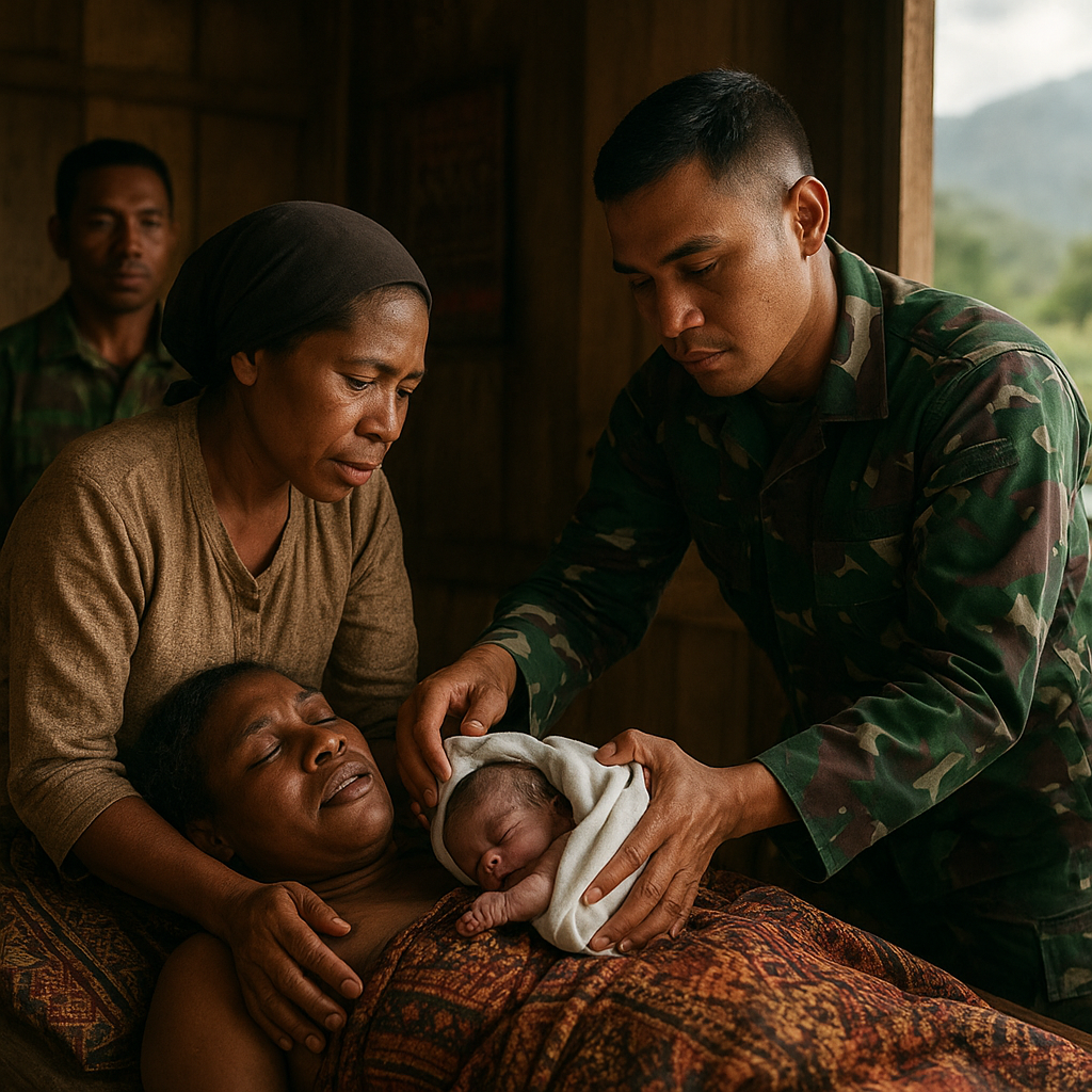 Kisah Haru Prajurit TNI Bantu Persalinan Ibu Hamil di Perbatasan Papua