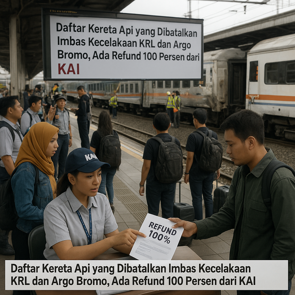 Daftar Kereta Api yang Dibatalkan Imbas Kecelakaan KRL dan Argo Bromo, Ada Refund 100 Persen dari KAI