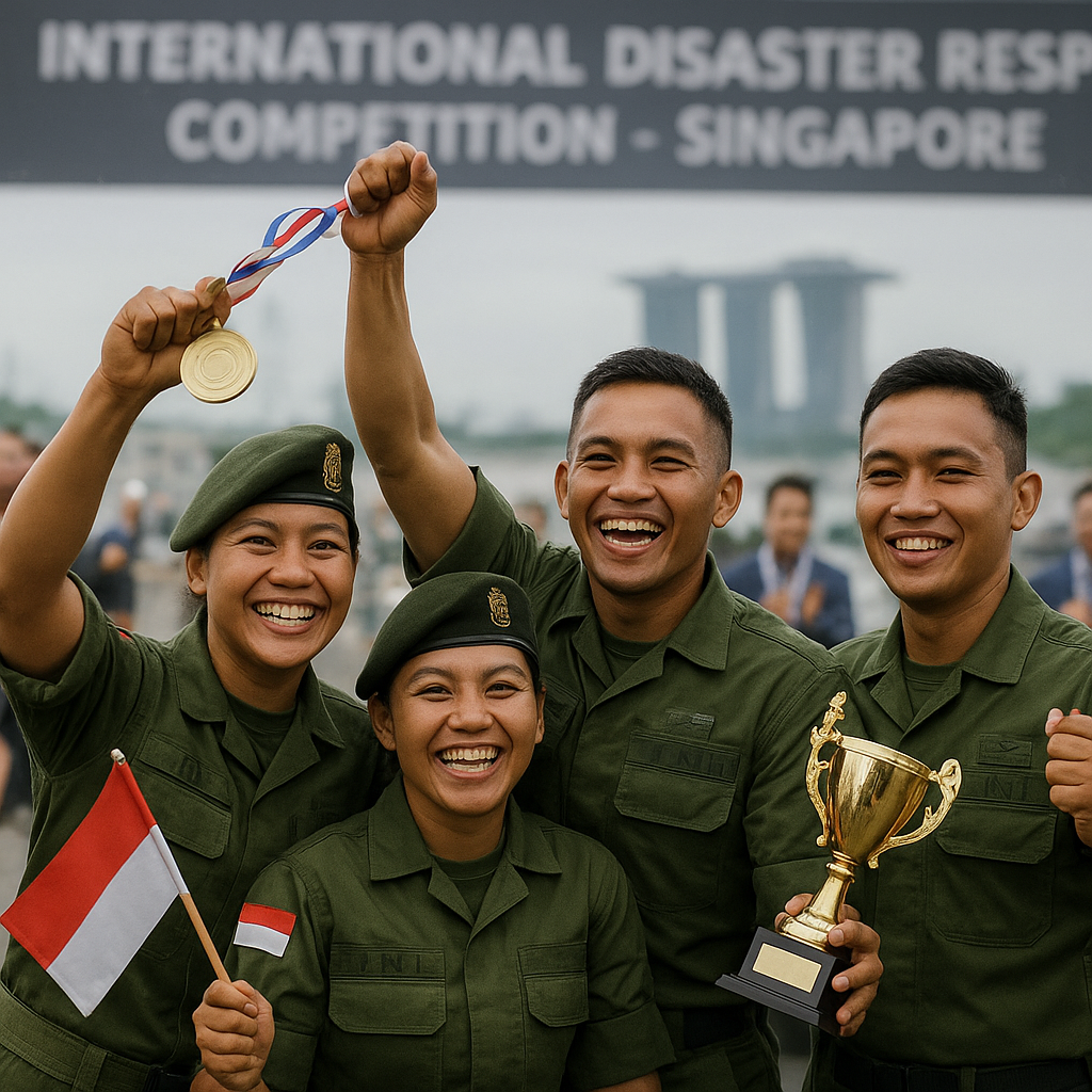 Prajurit TNI Berlaga di Singapura, Raih Emas dalam Kontes Penanganan Bencana Internasional
