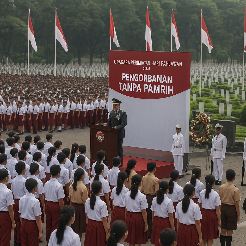 Upacara Peringatan Hari Pahlawan Tahun Ini Angkat Tema 'Pengorbanan Tanpa Pamrih', Ribuan Pelajar Ikuti