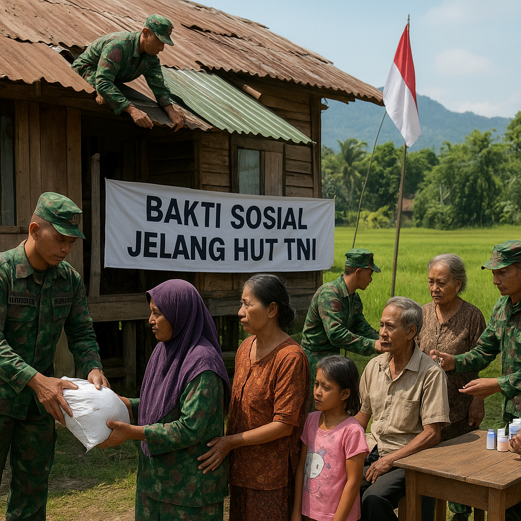 Jelang HUT TNI, Prajurit Marinir Gelar Bakti Sosial di Daerah Terpencil