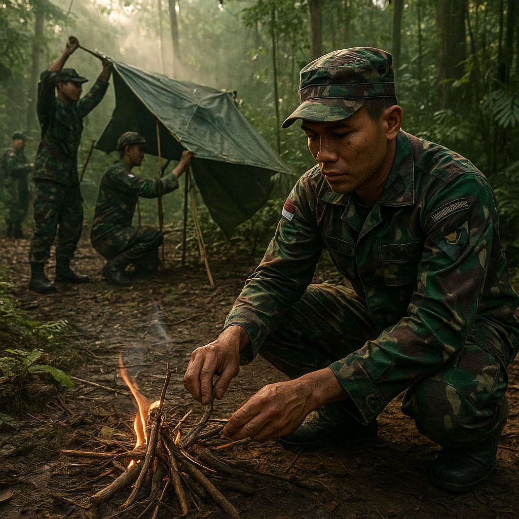 Paskhas TNI AU Latihan Survival di Hutan Kalimantan, Bukti Ketangguhan Prajurit Indonesia
