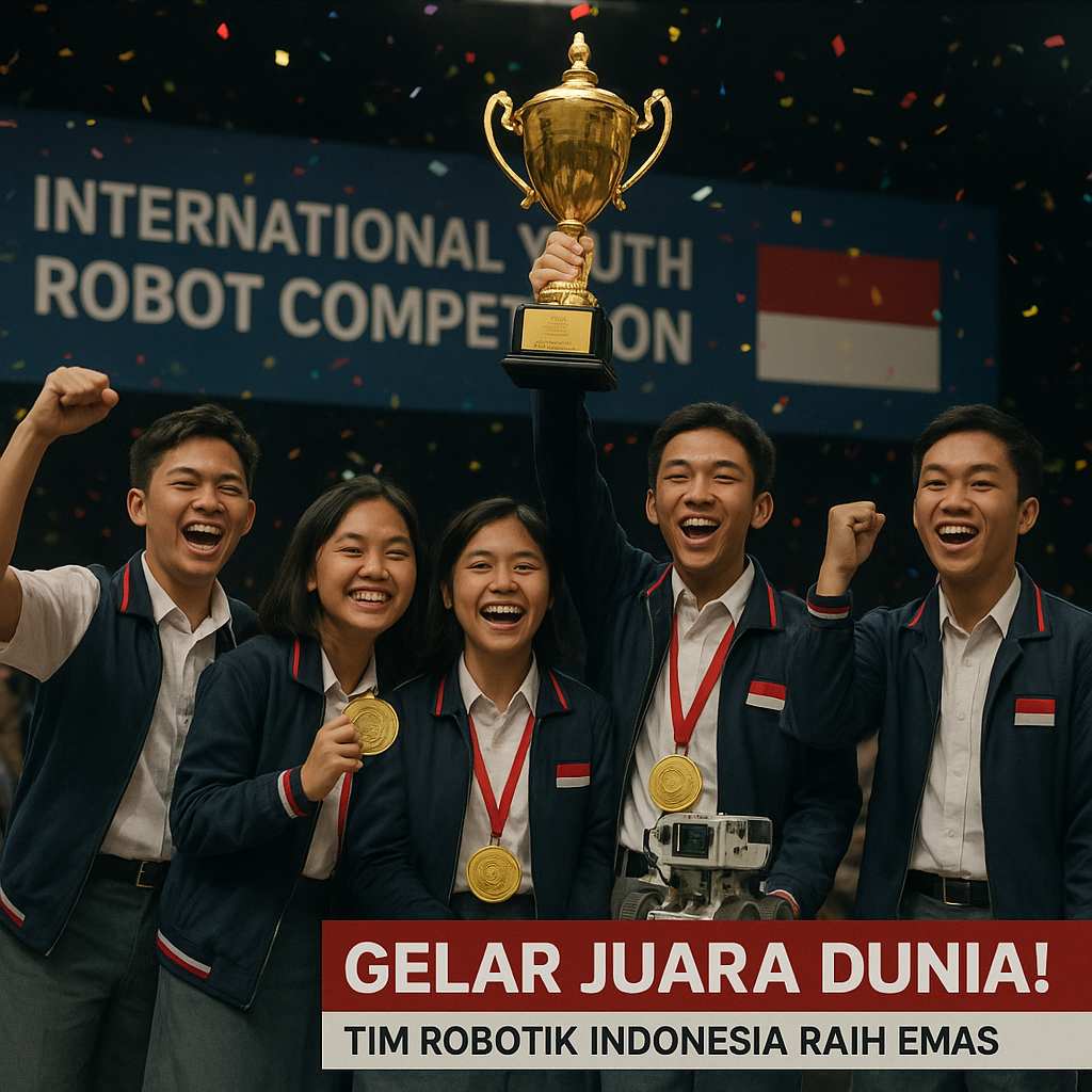 Gelar Juara Dunia! Tim Robotik Indonesia Raih Emas di International Youth Robot Competition