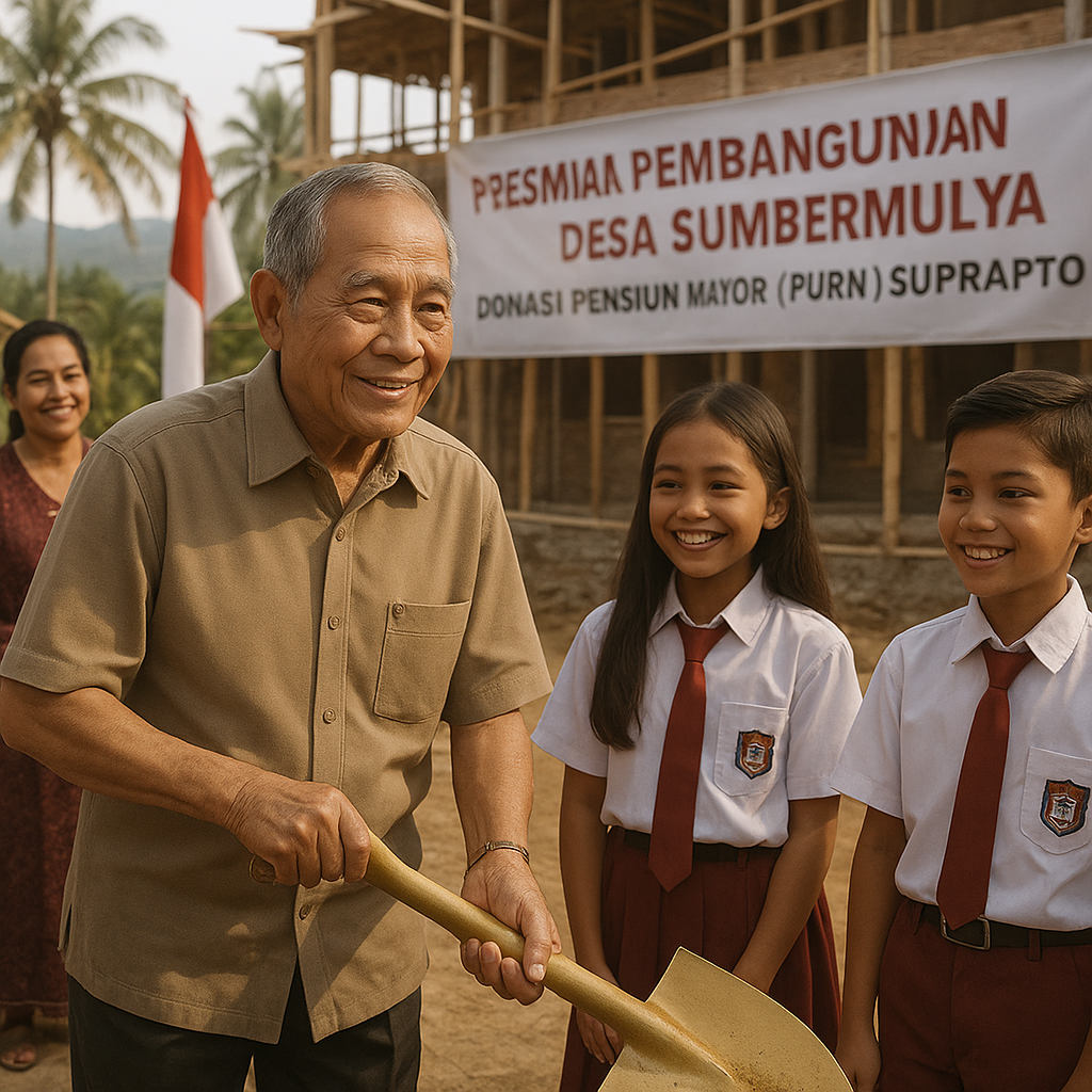 Kisah Purnawirawan TNI Donasikan Pensiun untuk Pembangunan SMP di Desa Terpencil