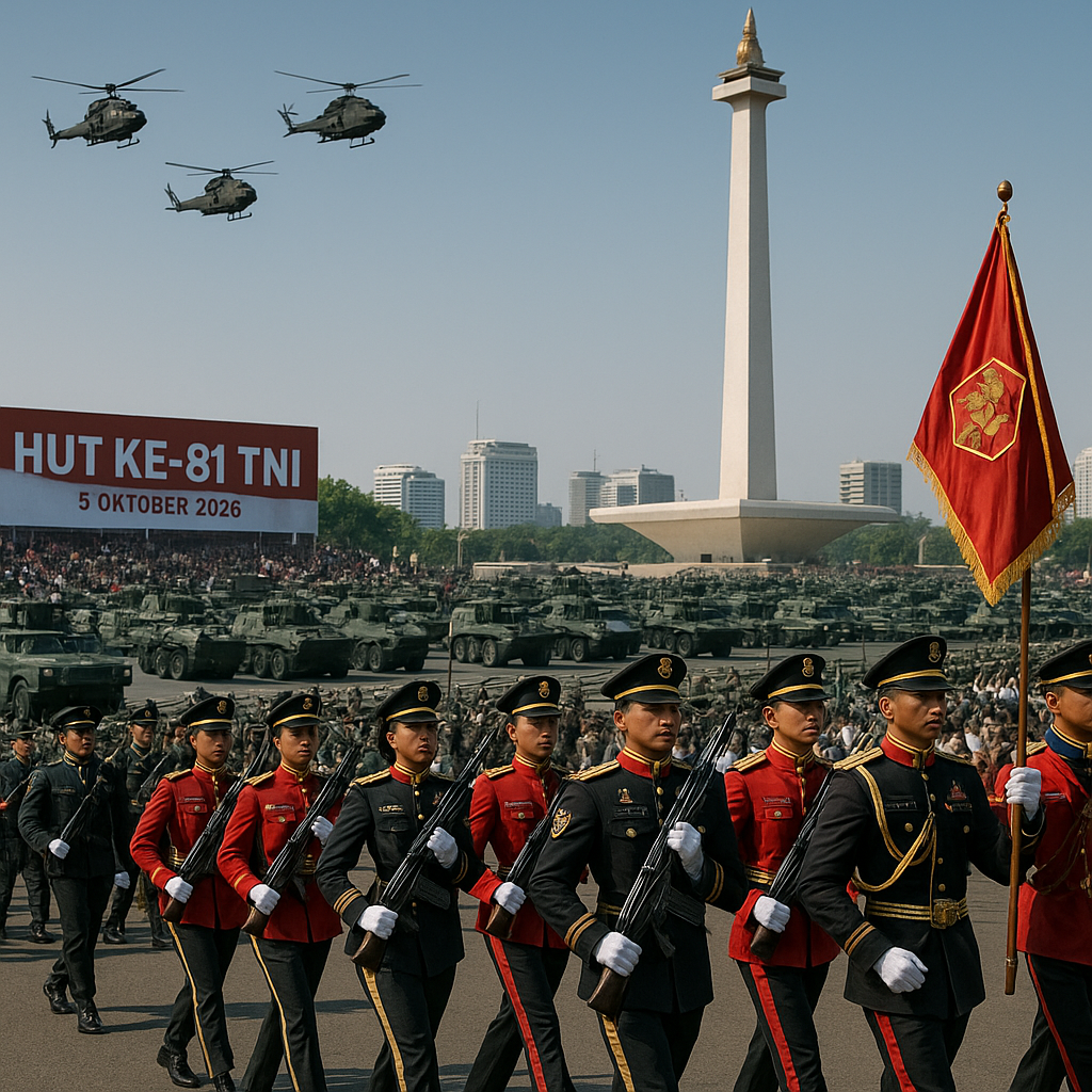 HUT ke-81 TNI Digelar di Monas: Defile 520 Alutsista dan Pesan Patriotisme untuk Generasi Muda