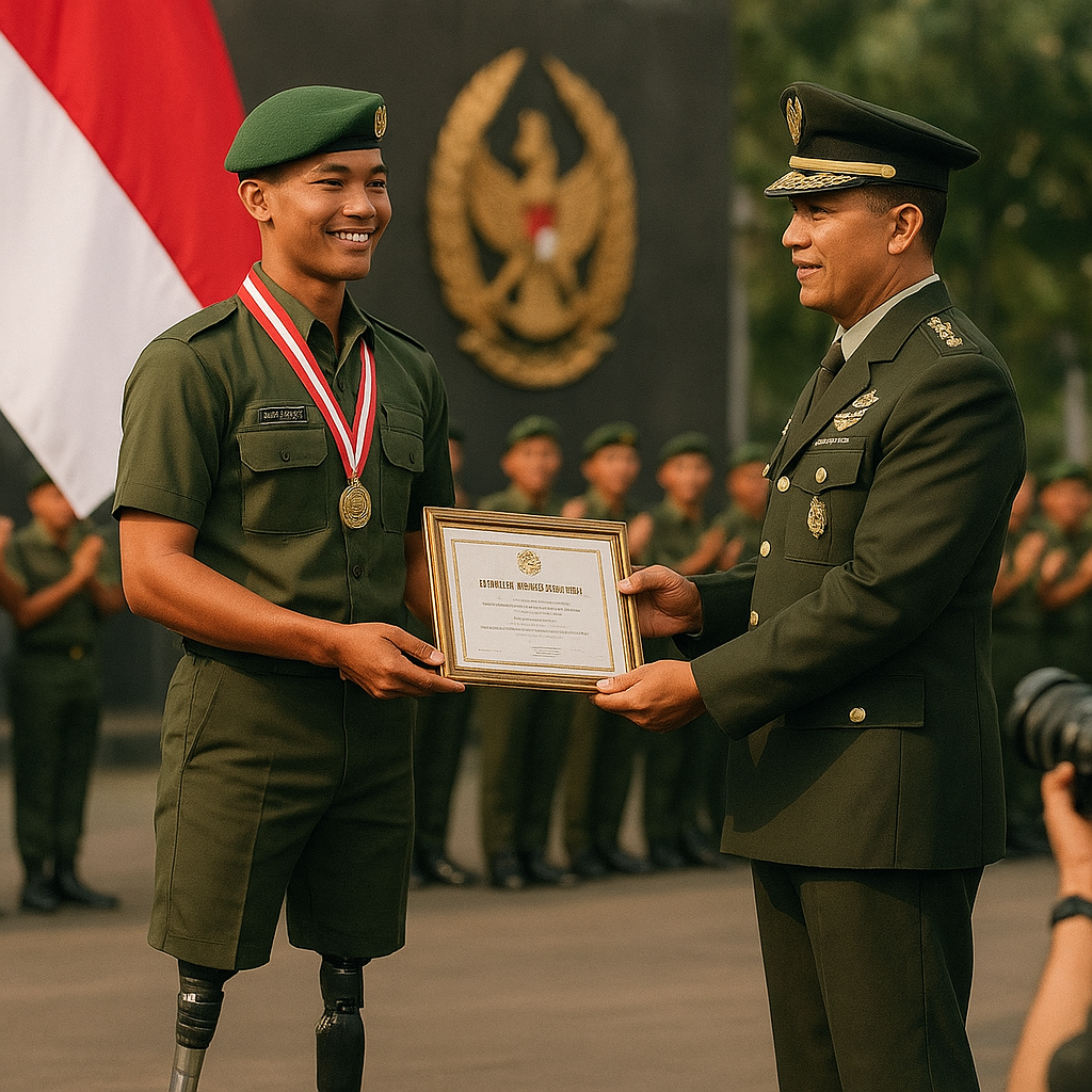 Kisah Inspiratif: Pemuda Difabel Lulus Seleksi Bintara TNI AD dengan Nilai Terbaik