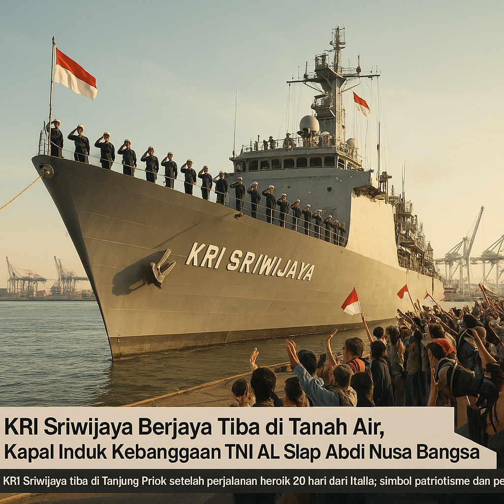 KRI Sriwijaya Berjaya Tiba di Tanah Air, Kapal Induk Kebanggaan TNI AL Siap Abdi Nusa Bangsa