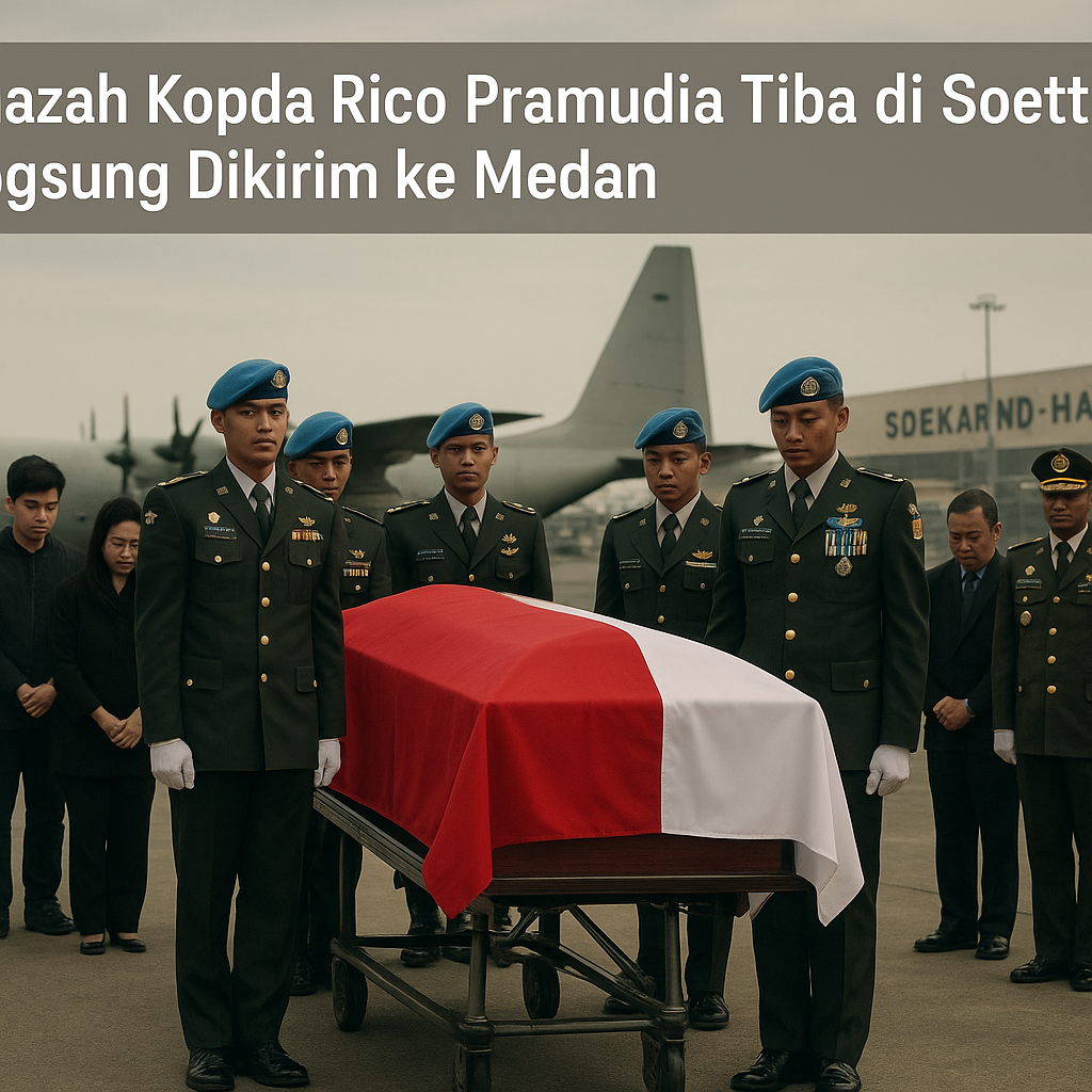 Jenazah Kopda Rico Pramudia Tiba di Soetta, Langsung Dikirim ke Medan
