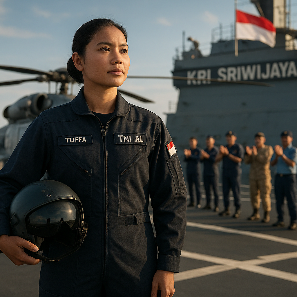 Kapten Tuffa, Pilot Perempuan TNI AL yang Ukir Sejarah di Geladak Kapal Induk Sriwijaya