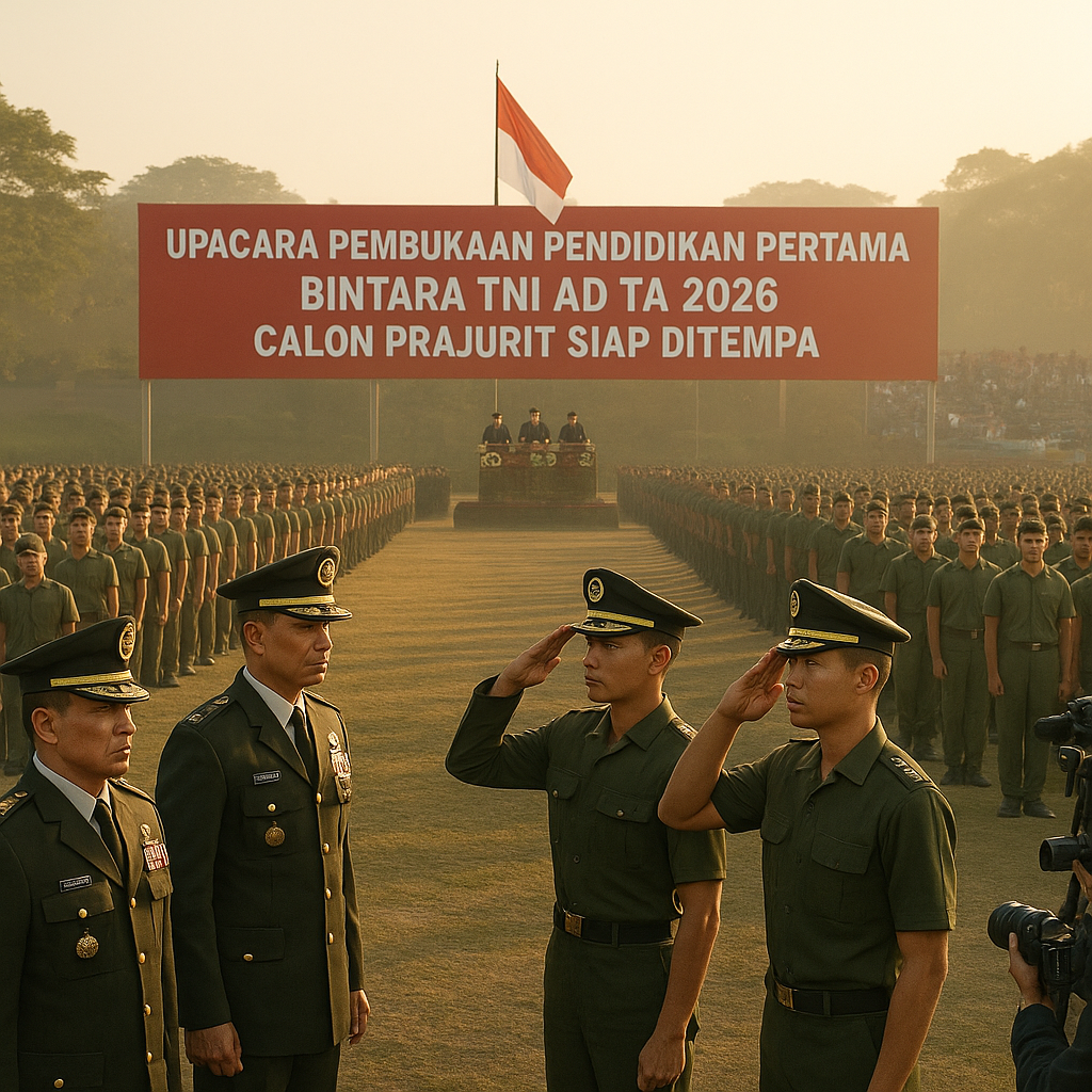 Upacara Pembukaan Pendidikan Pertama Bintara TNI AD TA 2026, Calon Prajurit Siap Ditempa