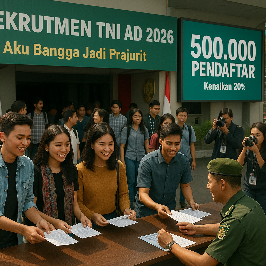 Rekrutmen TNI AD 2026 Capai 500 Ribu Pendaftar, Terbanyak dalam Sejarah