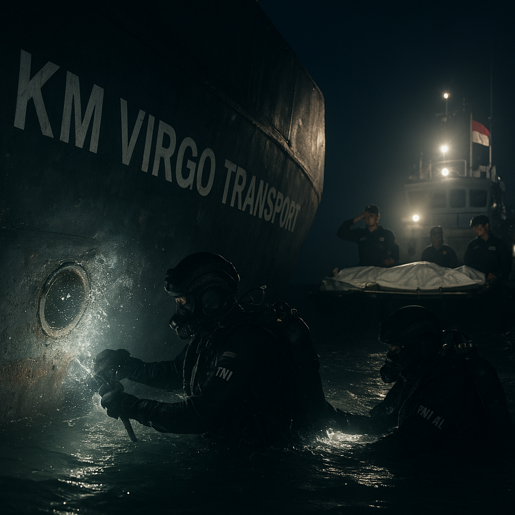 Bertaruh Nyawa! The Frogman Kopaska Evakuasi Korban Tewas KM Virgo Transport dari Dasar Laut
