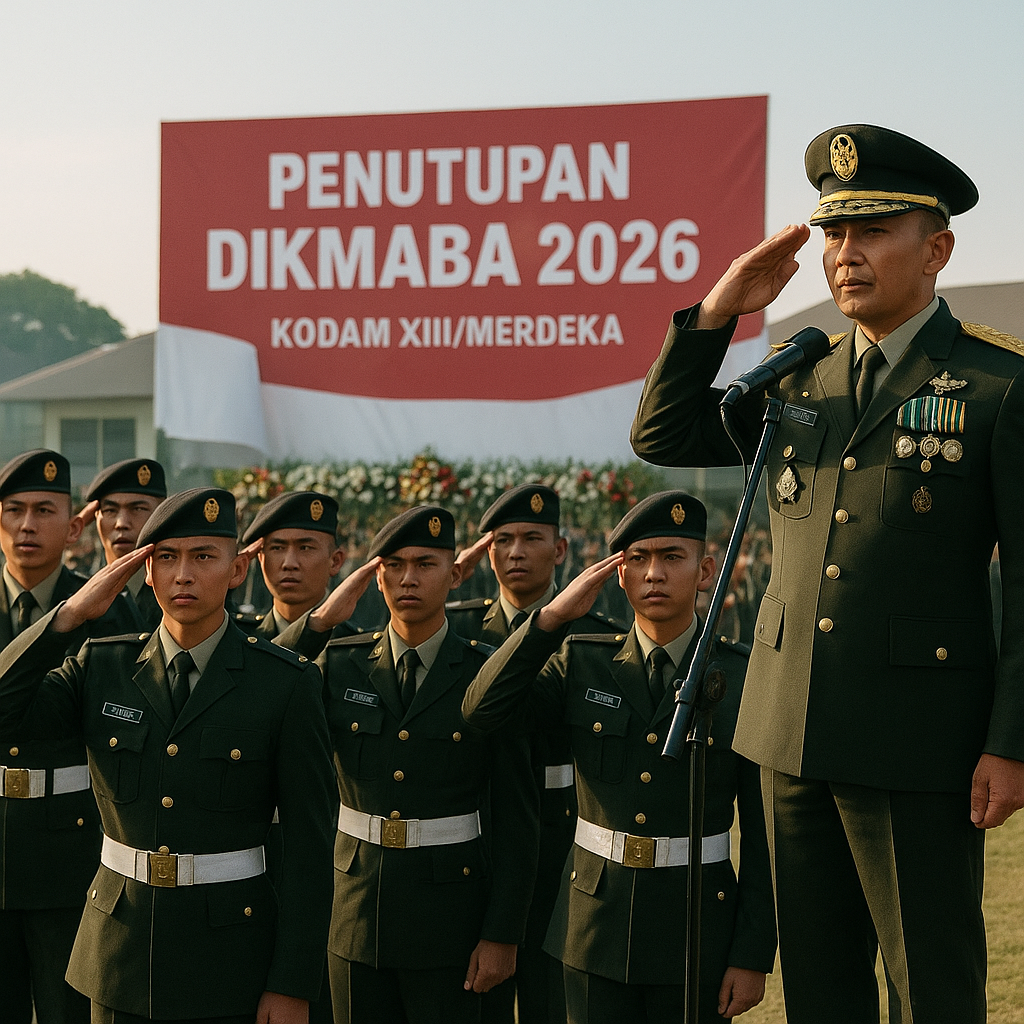 Dikmaba 2026 Resmi Ditutup, Pangdam XIII/Mdk Minta Prajurit Siap Hadapi Tantangan Berat