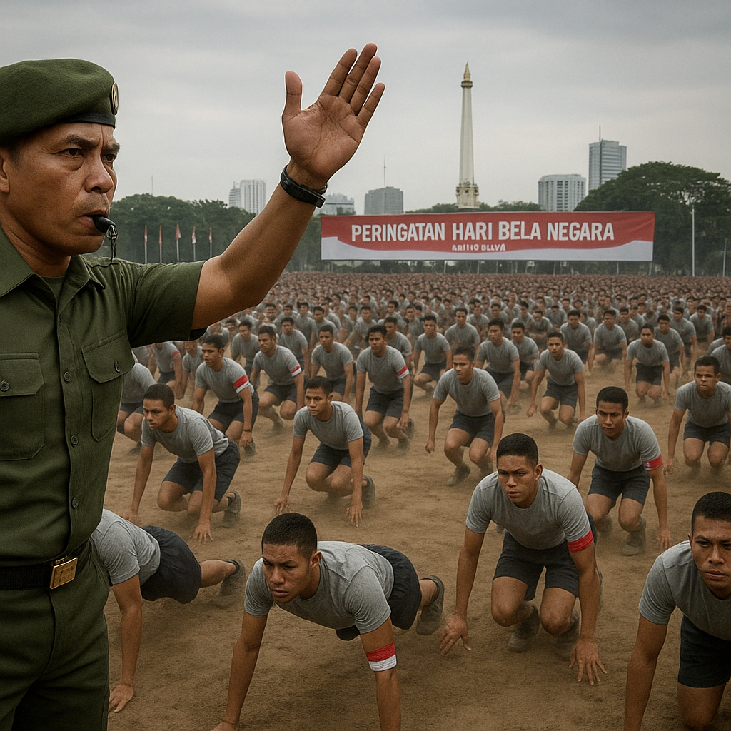 Peringatan Hari Bela Negara di Surabaya: Ribuan Pemuda Ikuti Pelatihan Militer Dasar