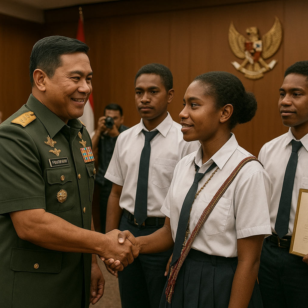 Temui Panglima TNI, Pelajar Papua Berprestasi Bukti Generasi Muda Tangguh Penjaga NKRI