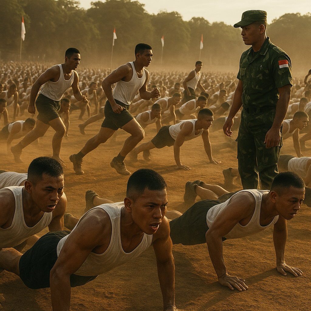 Jelang Tes Jasmani TNI, Ribuan Calon Prajurit Ikut Latihan Fisik Massal