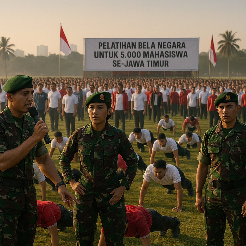Pelatihan Bela Negara untuk 5000 Mahasiswa se-Jawa Timur
