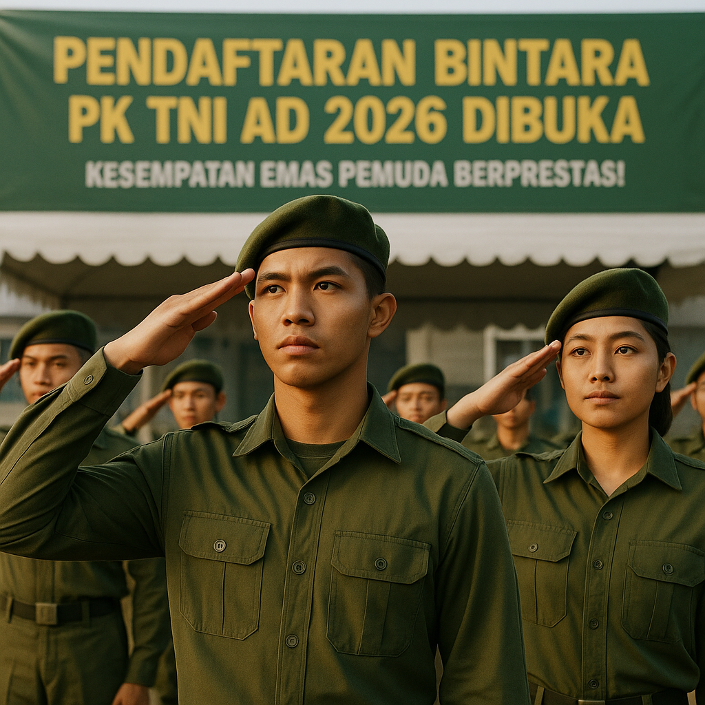 Pendaftaran Bintara PK TNI AD 2026 Dibuka, Kesempatan Emas Pemuda Berprestasi