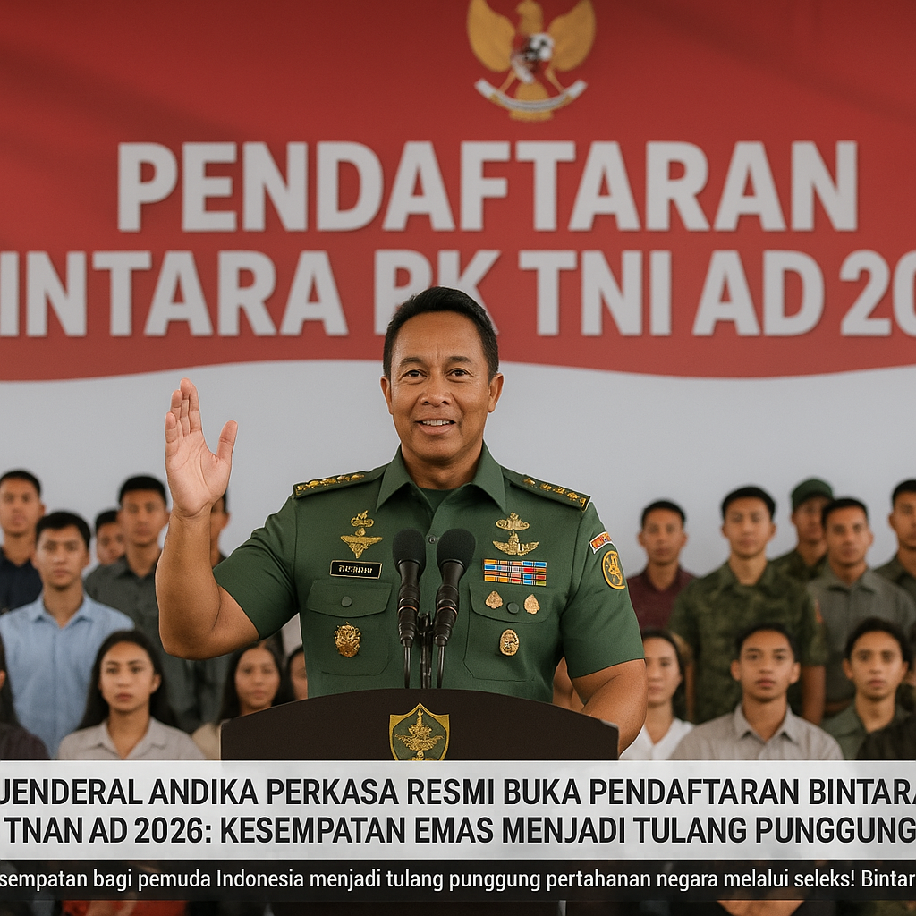 Jenderal Andika Perkasa Resmi Buka Pendaftaran Bintara PK TNI AD 2026: Kesempatan Emas Menjadi Tulang Punggung Negeri