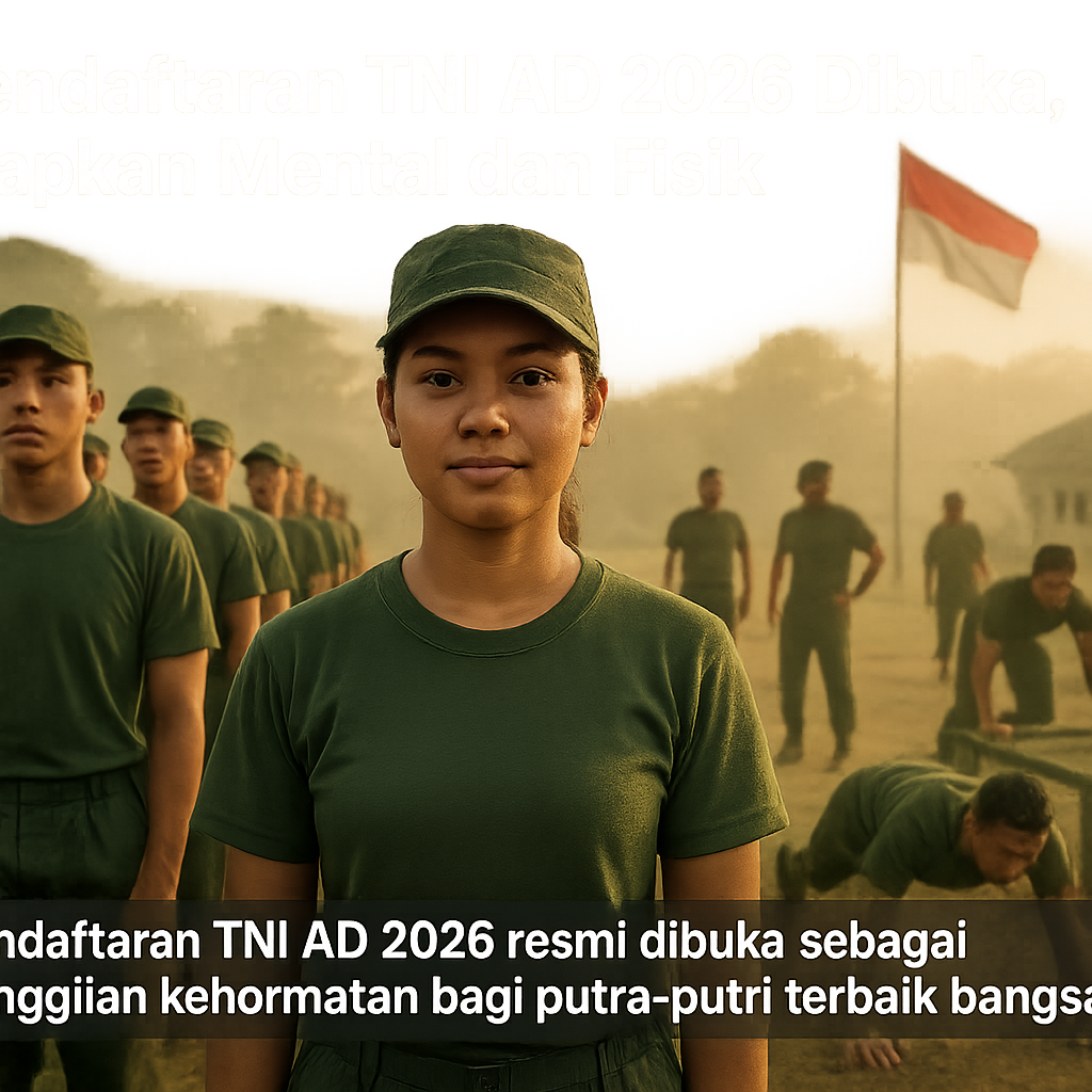 Pendaftaran TNI AD 2026 Dibuka, Siapkan Mental dan Fisik