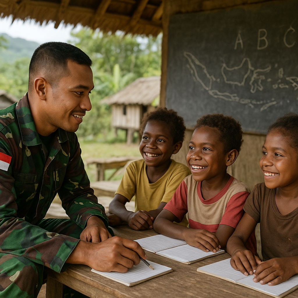 Prajurit TNI Jadi Guru di Ujung Negeri: Mengajar dengan Hati di Daerah Terpencil Papua