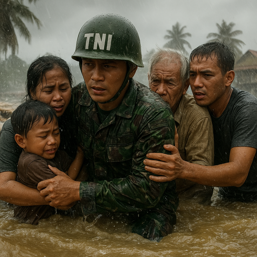 Kisah Prajurit TNI yang Menyelamatkan Warga dari Banjir Bandang dengan Tubuhnya sebagai Tameng
