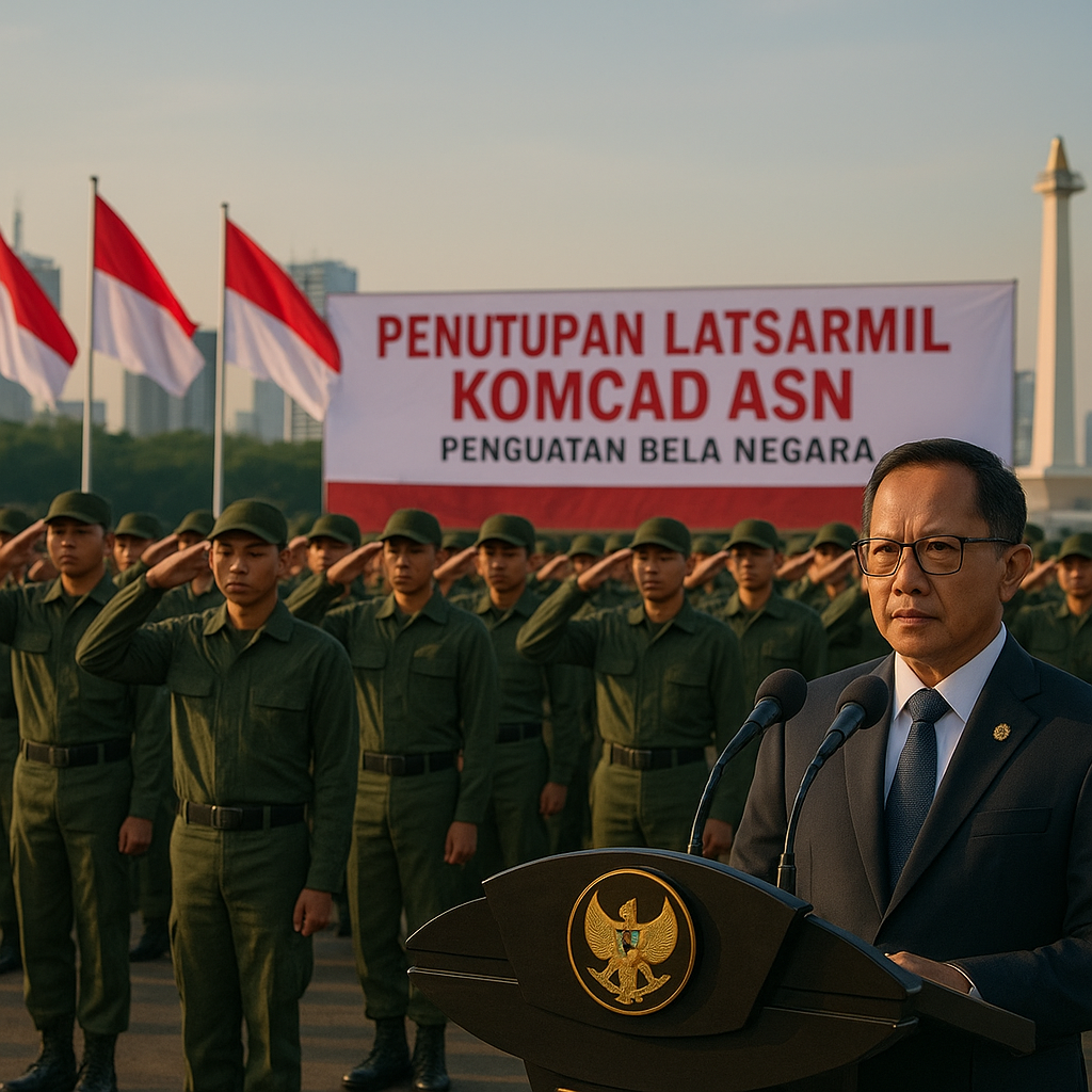 Mendagri Tito Karnavian Resmikan Penutupan Latsarmil Komcad ASN, Tekankan Penguatan Bela Negara