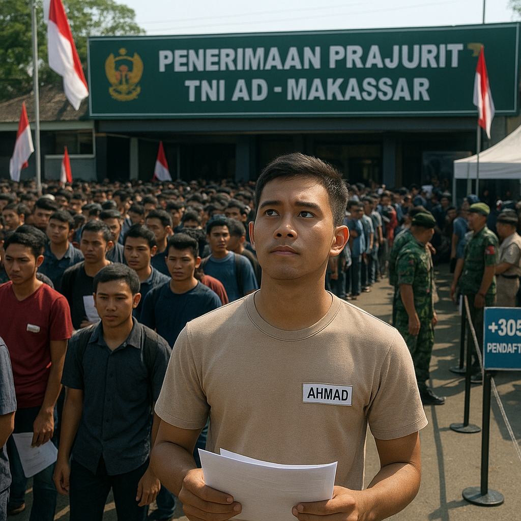 Ribuan Pemuda Padati Pendaftaran Rekrutmen TNI di Makassar: Jiwa Patriotisme Tak Terbendung