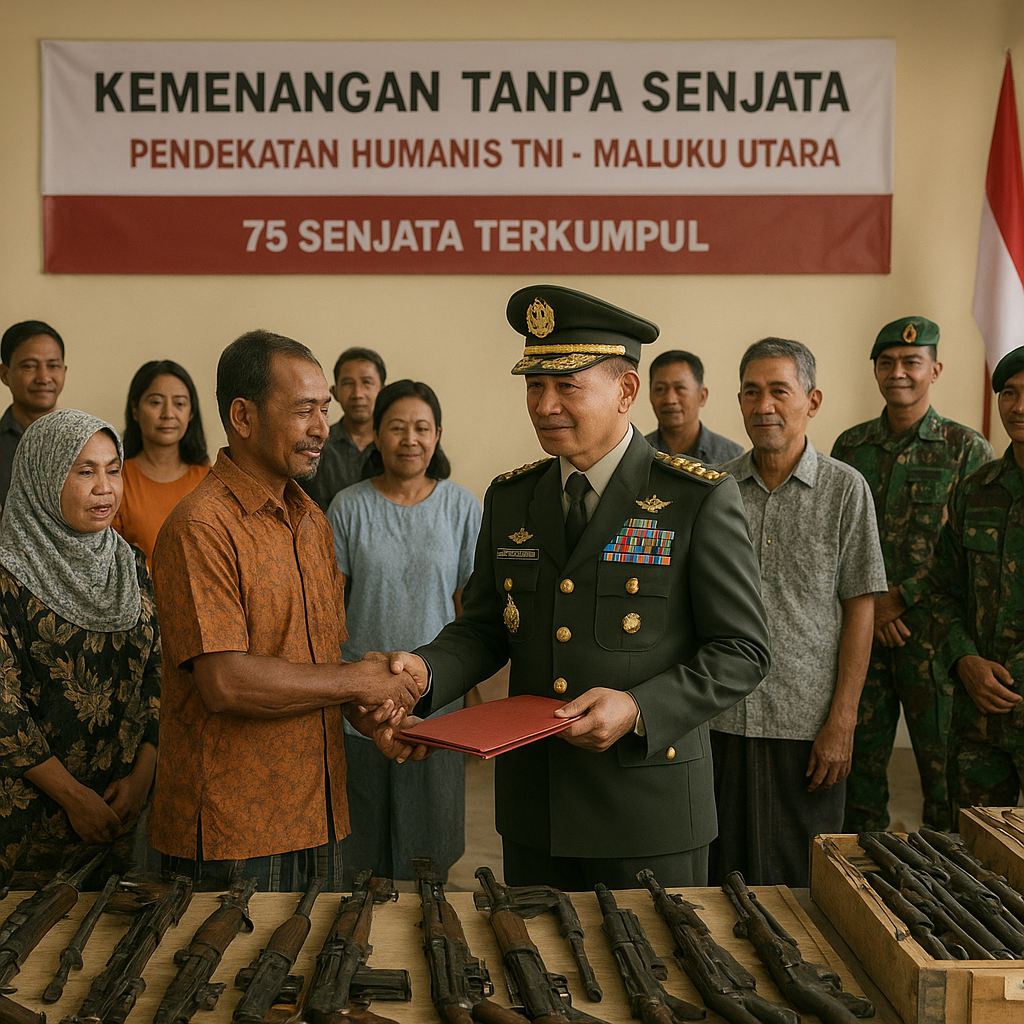 Kemenangan Tanpa Senjata: Pendekatan Humanis TNI Kumpulkan 75 Senjata di Maluku Utara