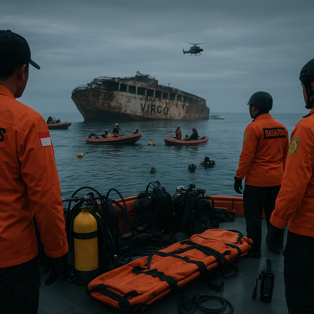 Indonesia Gantung Pencarian dalam Bangkai Feri Virgo Transport 8