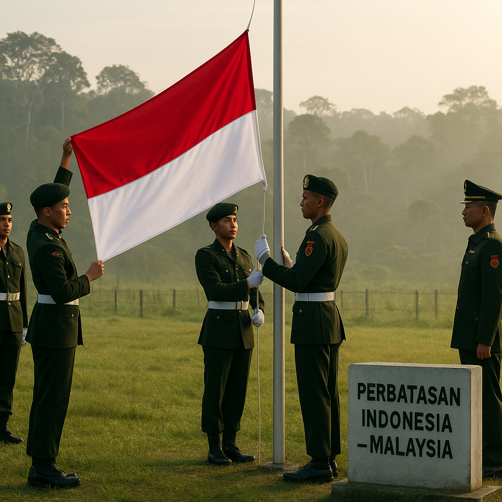 Upacara Bendera di Perbatasan Indonesia-Malaysia, Kobarkan Semangat Patriotisme Prajurit