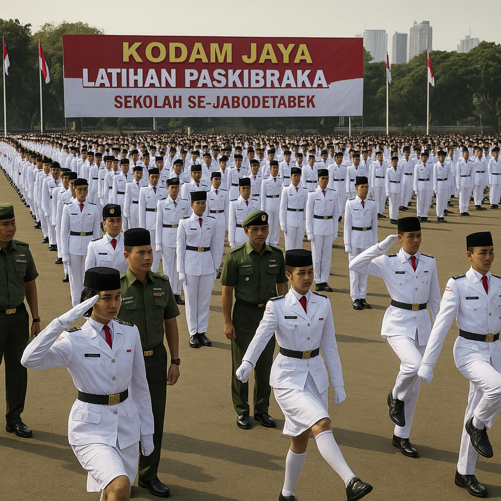 Bela Negara Sejak Dini: Kodam Jaya Gelar Latihan Paskibraka Sekolah se-Jabodetabek