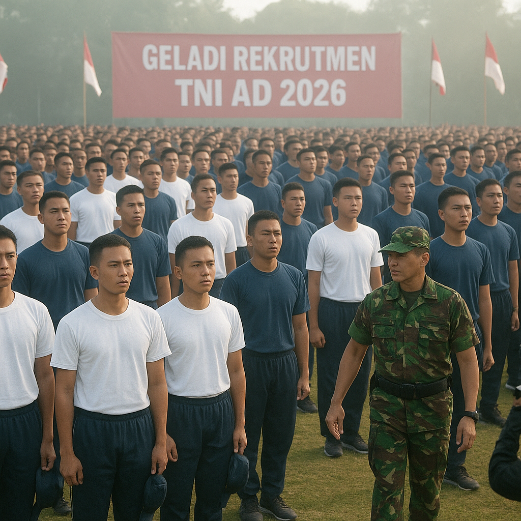 Pelaksanaan Geladi Rekrutmen TNI AD 2026: Ribuan Pemuda Mendaftar dengan Semangat Membela Negara