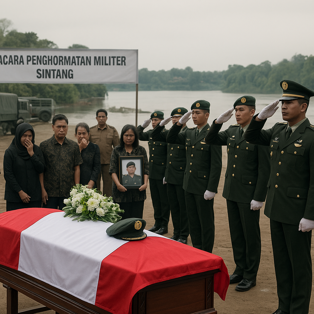 Jenazah Praka Anumerta Aprianus Tiba di Sintang, Siap Dikremasi dengan Penghormatan Militer Penuh