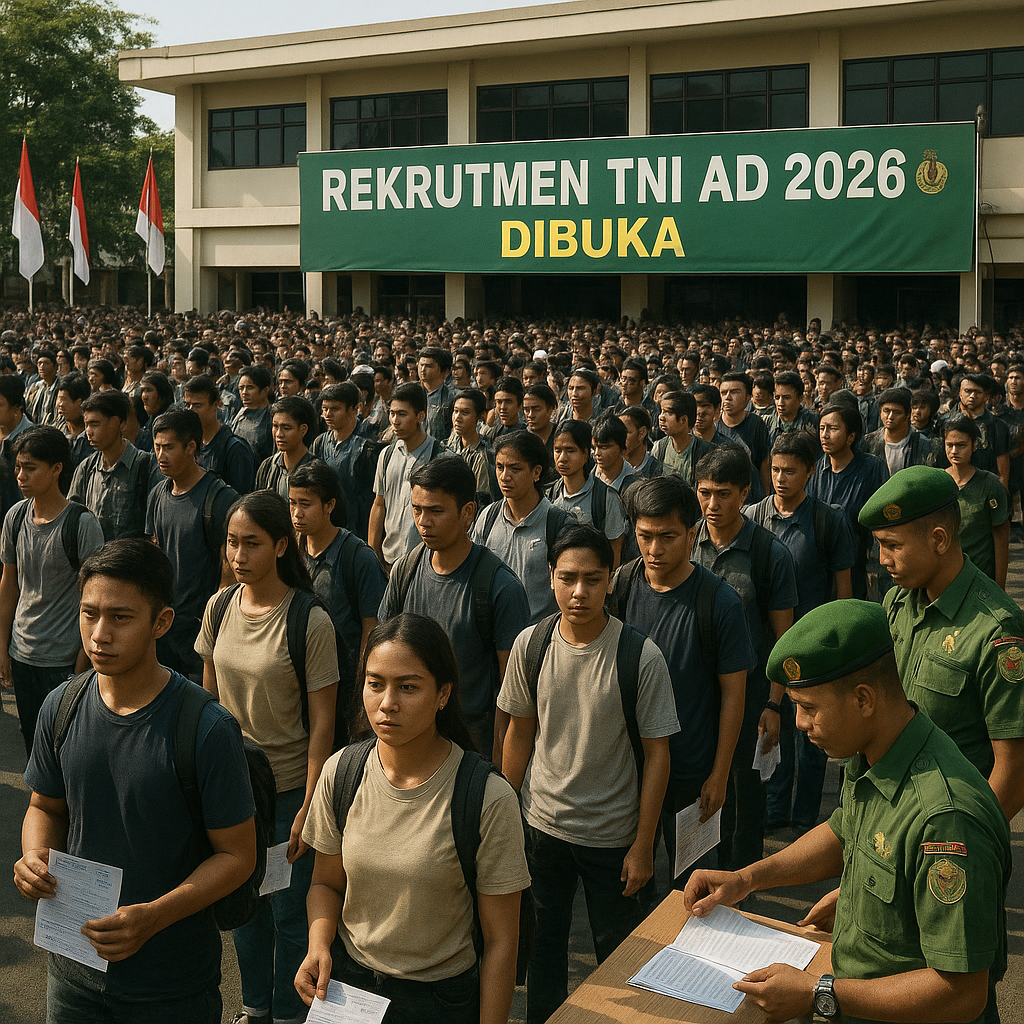 Rekrutmen TNI AD 2026 Dibuka, Ribuan Pemuda Antusias Mendaftar sebagai Calon Prajurit