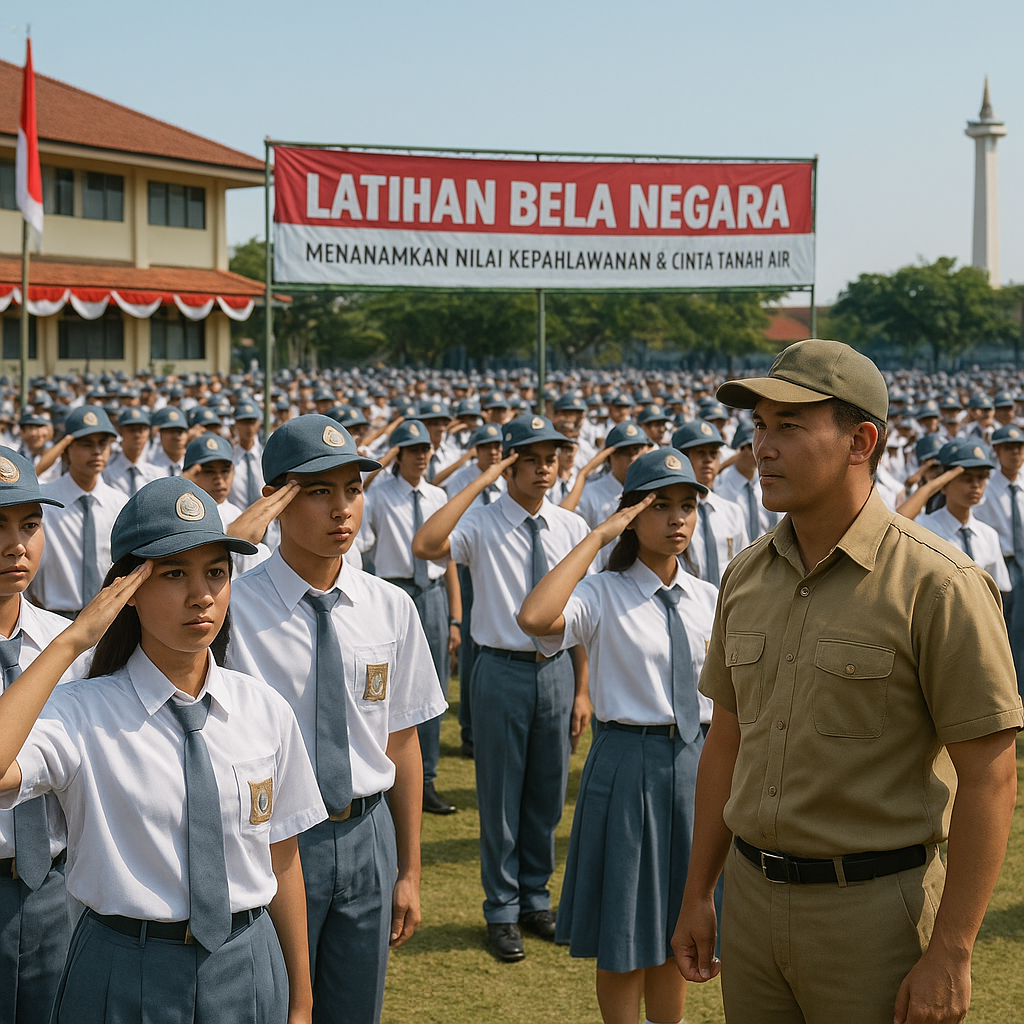 Latihan Bela Negara di SMA Jakarta: 500 Siswa Diajarkan Nilai Kepahlawanan dan Cinta Tanah Air