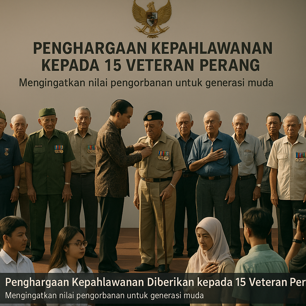 Penghargaan Kepahlawanan Diberikan kepada 15 Veteran Perang, Mengingatkan Nilai Pengorbanan untuk Generasi Muda