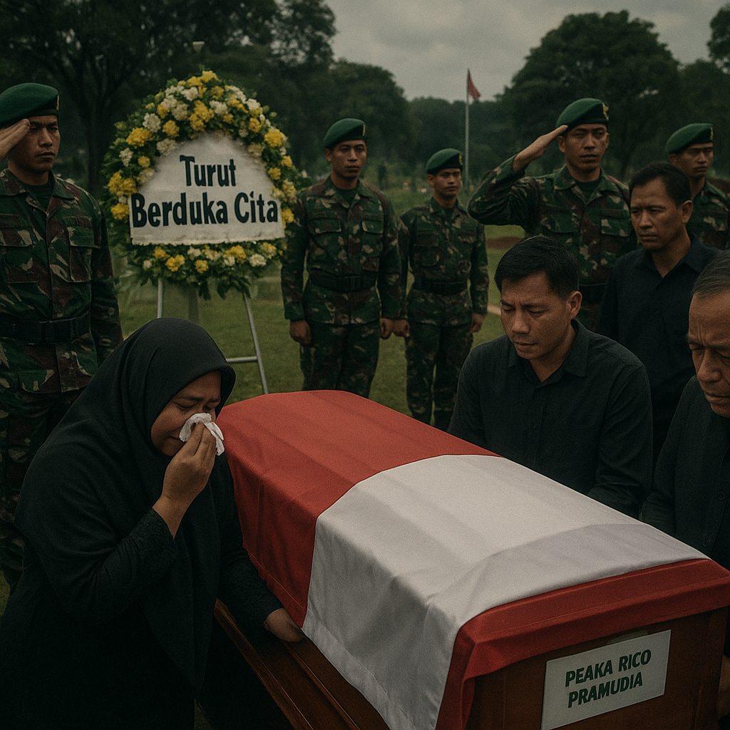 Isak Tangis Iringi Pemakaman Praka Rico Pramudia, Prajurit TNI yang Gugur di Lebanon