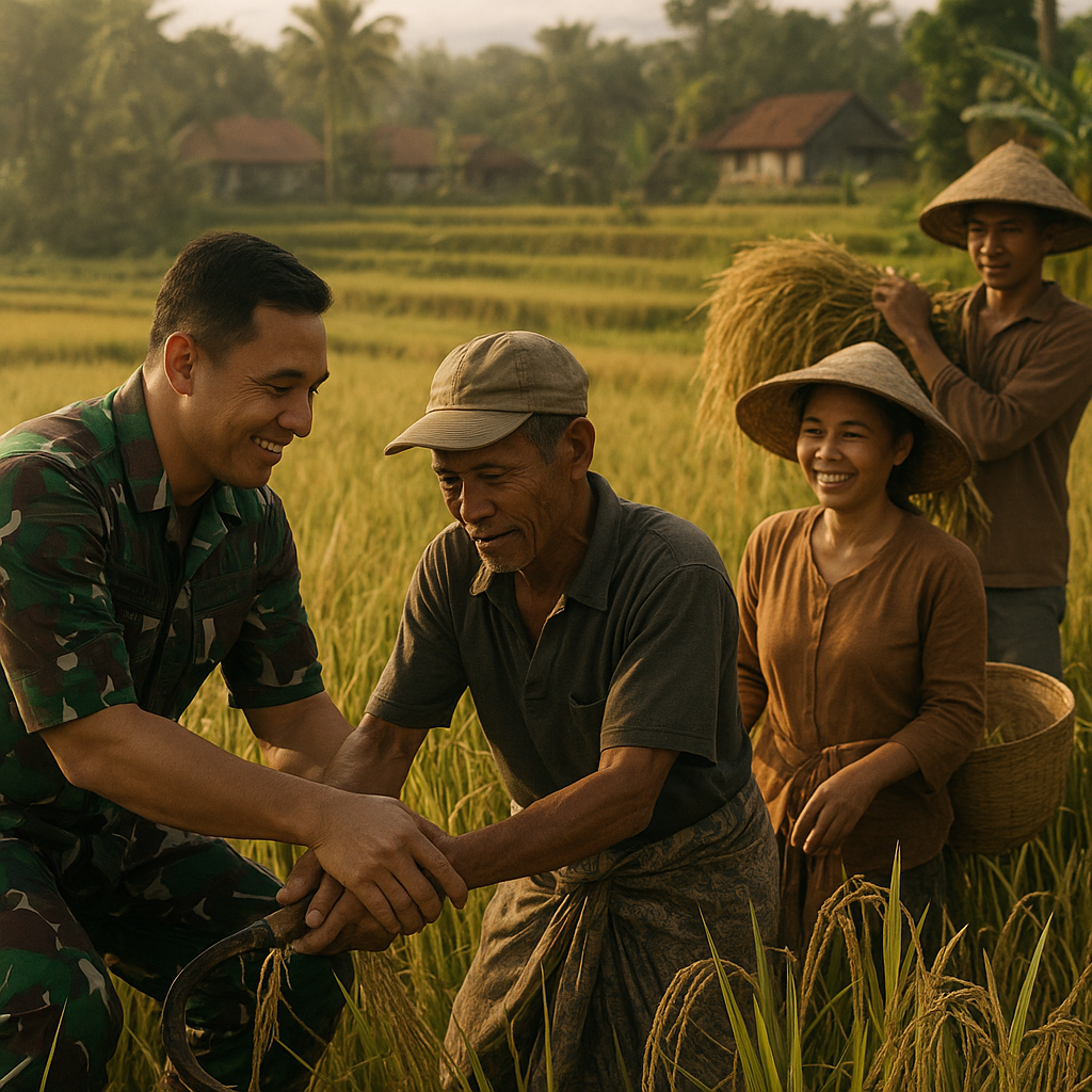 Semangat LTT, Babinsa Banyorang Aktif Dampingi Petani di Musim Panen