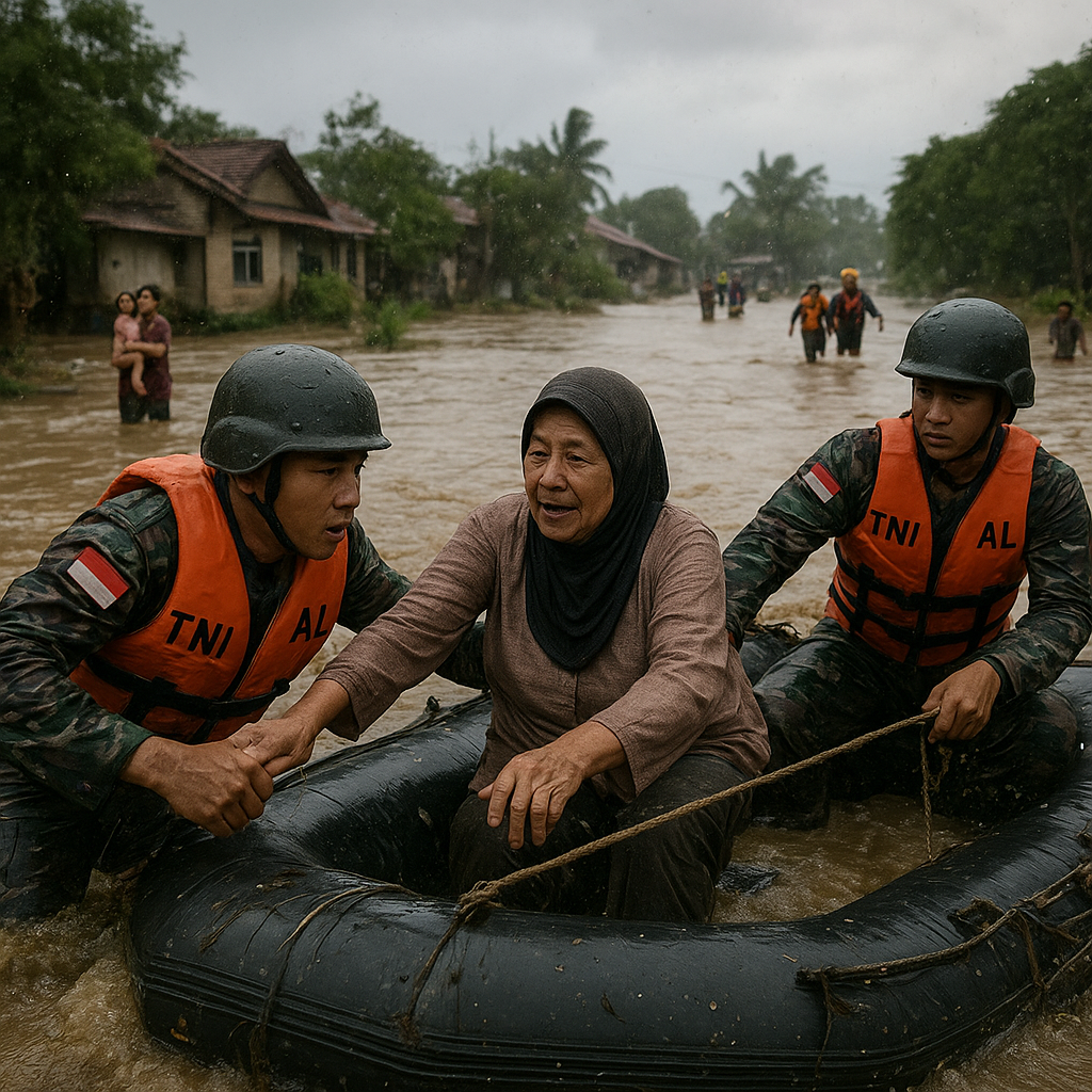 Kisah 12 Jam di Medan Laga: Prajurit Marinir TNI AL Selamatkan Warga yang Terisolasi Banjir Bandang di Jember