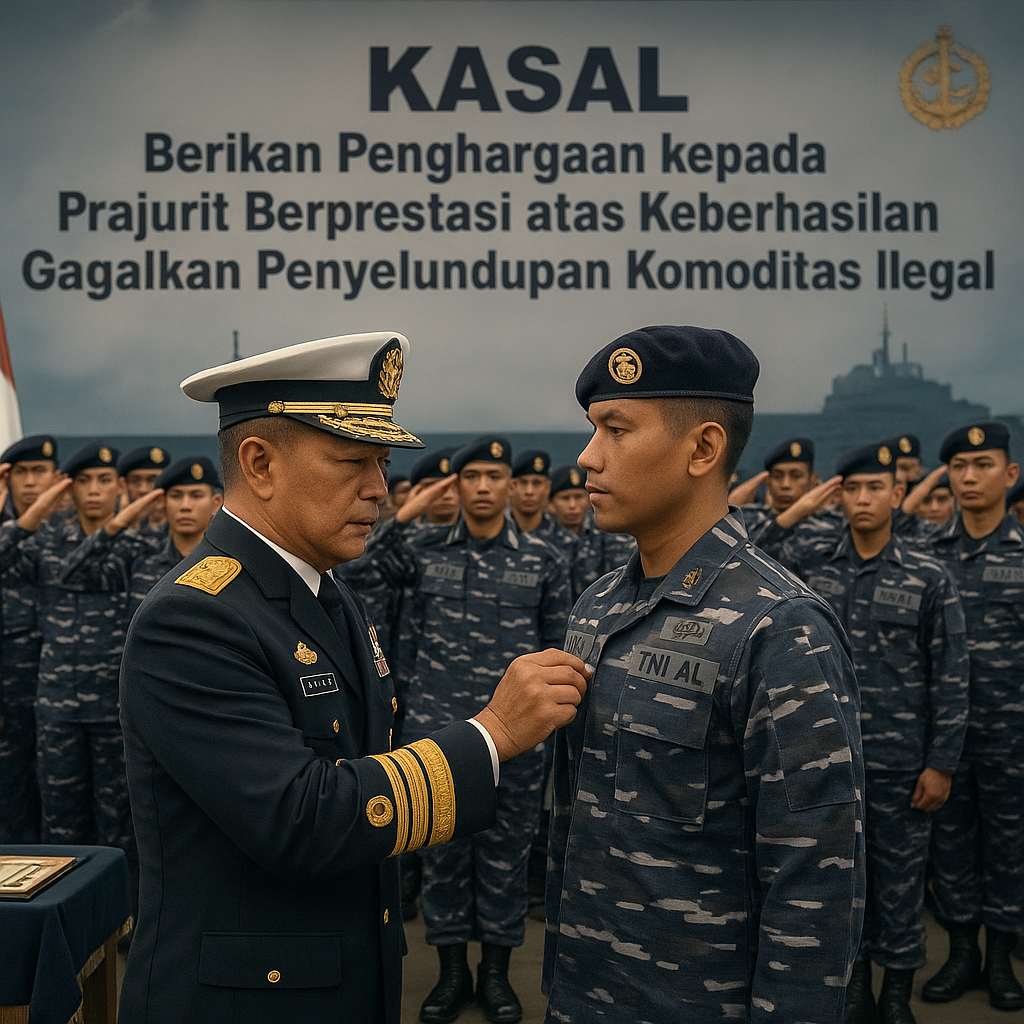 KASAL Berikan Penghargaan kepada Prajurit Berprestasi atas Keberhasilan Gagalkan Penyelundupan Komoditas Ilegal