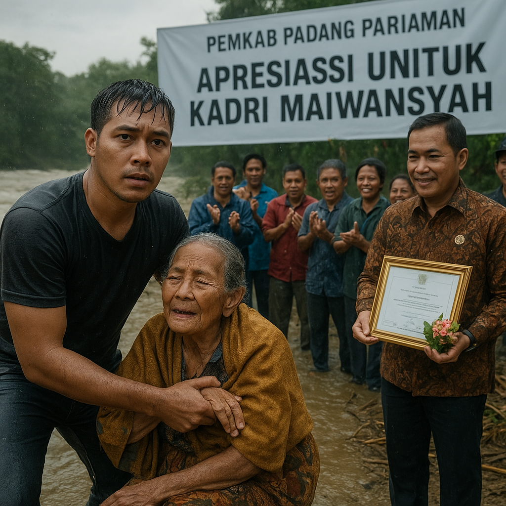 Aksi Heroik Kadri Selamatkan Lansia dari Amukan Arus Diganjar Pemkab dengan Apresiasi