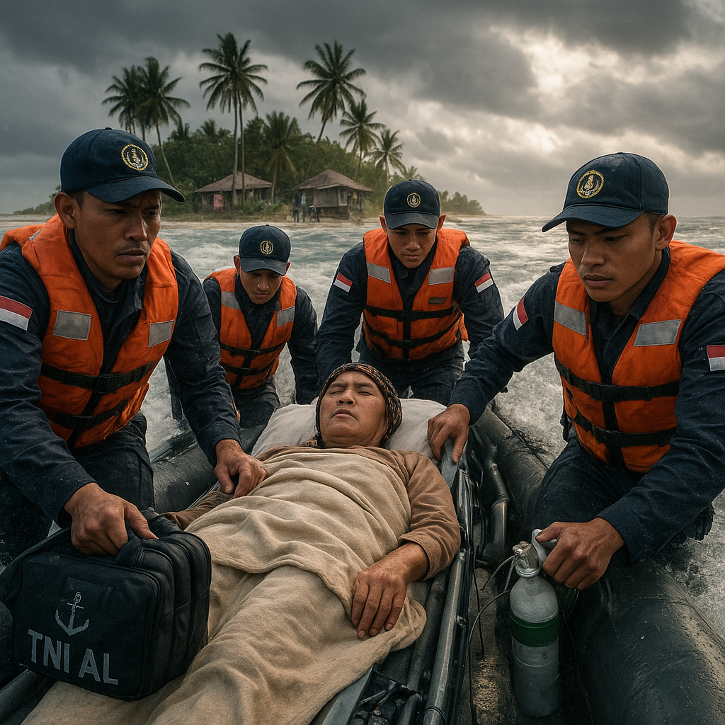Menerjang Ombak Demi Warga Pulau Terpencil, Kisah Heroik Satgas TNI AL Bantu Evakuasi Warga Sakit